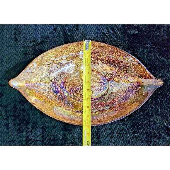 Mid-Century Iridescent Glass Console Bowl – Hollywood Regency Style – 1950–1970 - Picture 6 of 9